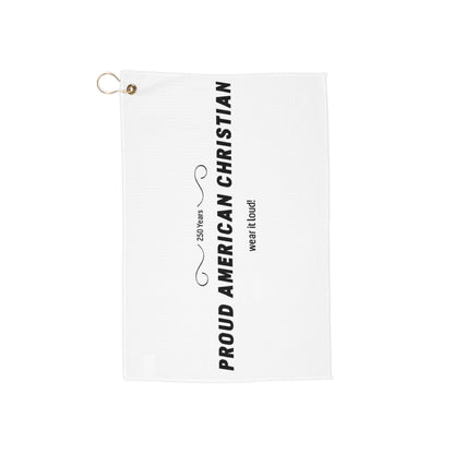 Proud American Christian Golf Towel – 'Walk Loudly' Patriotic Golf Accessory