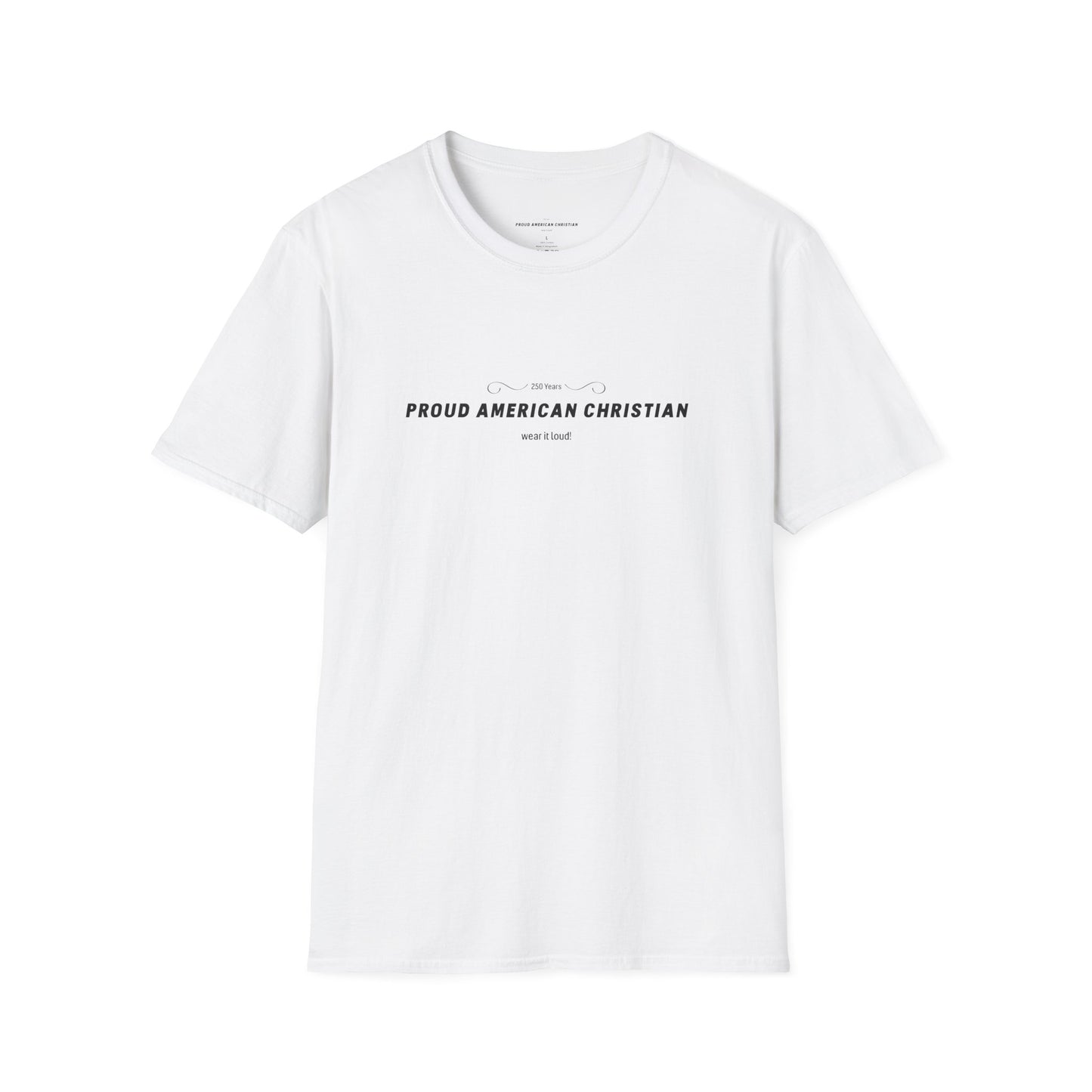 American Christian T-Shirt — Patriotic Flag Design (Adult)