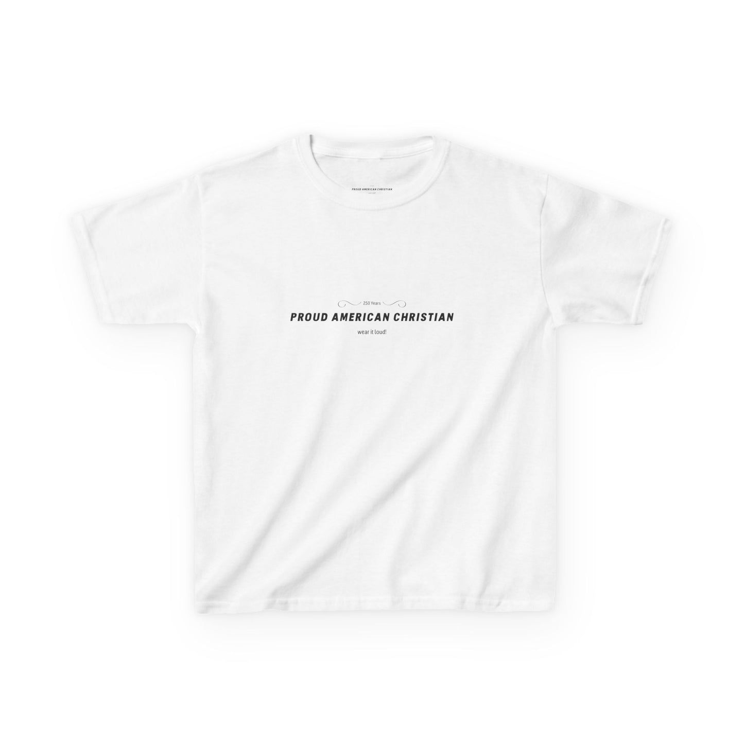Kids T‑Shirt - "Proud American Christian" Minimalist Faith Tee for Children