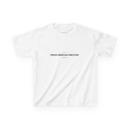 Kids T‑Shirt - "Proud American Christian" Minimalist Faith Tee for Children