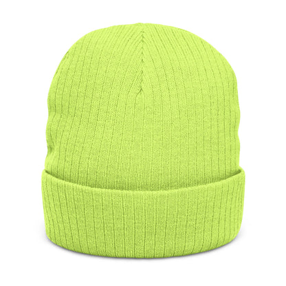 Proud American Christian Ribbed Knit Beanie — Embroidered Cuffed Winter Hat - Light Colors