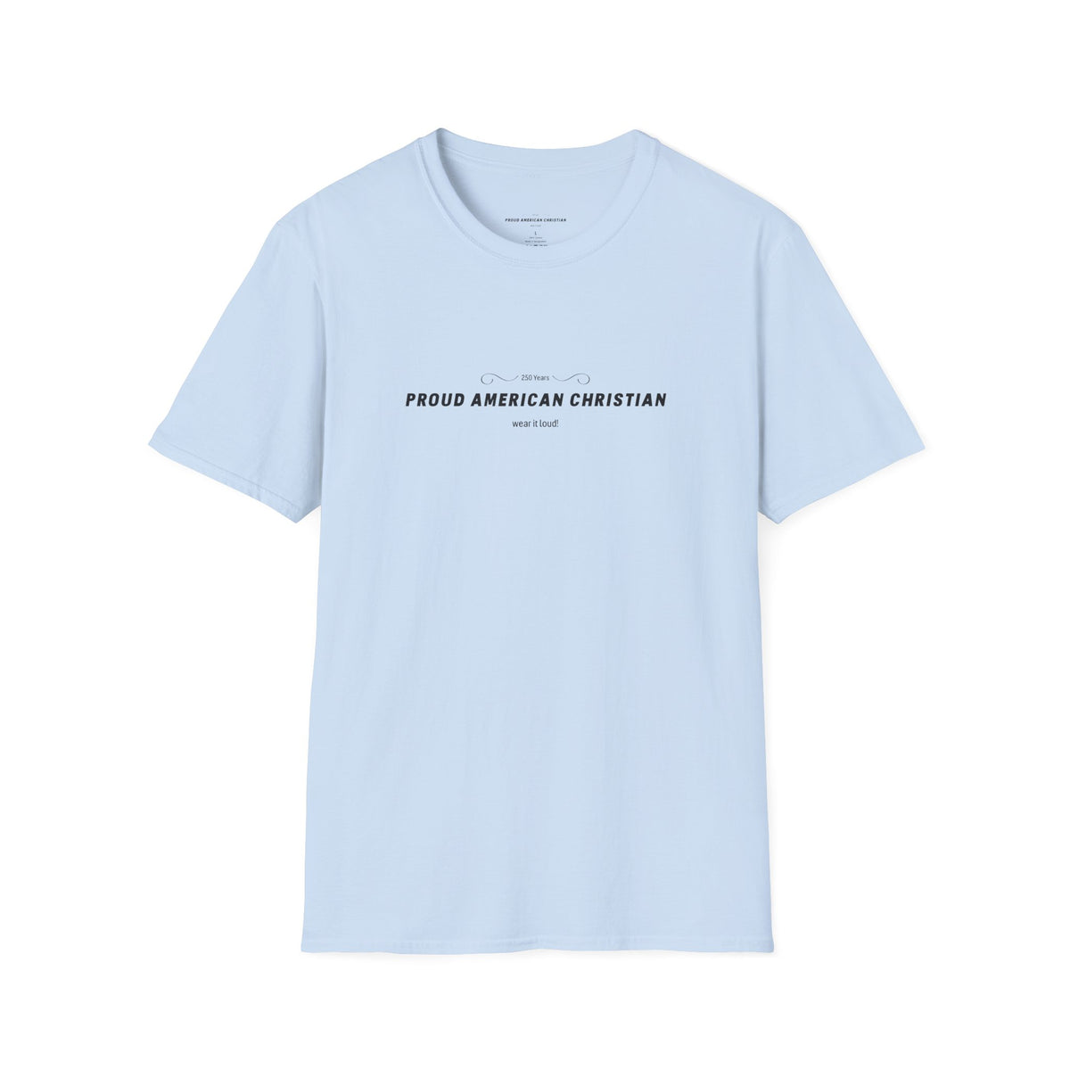 American Christian T-Shirt — Patriotic Flag Design (Adult)