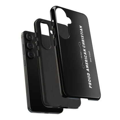 Proud American Christian Tough Phone Case — Slim Black Protective Cover