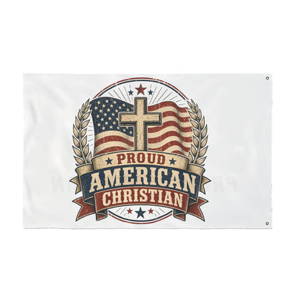 Double-Sided Flag – Proud American Christian Outdoor Banner