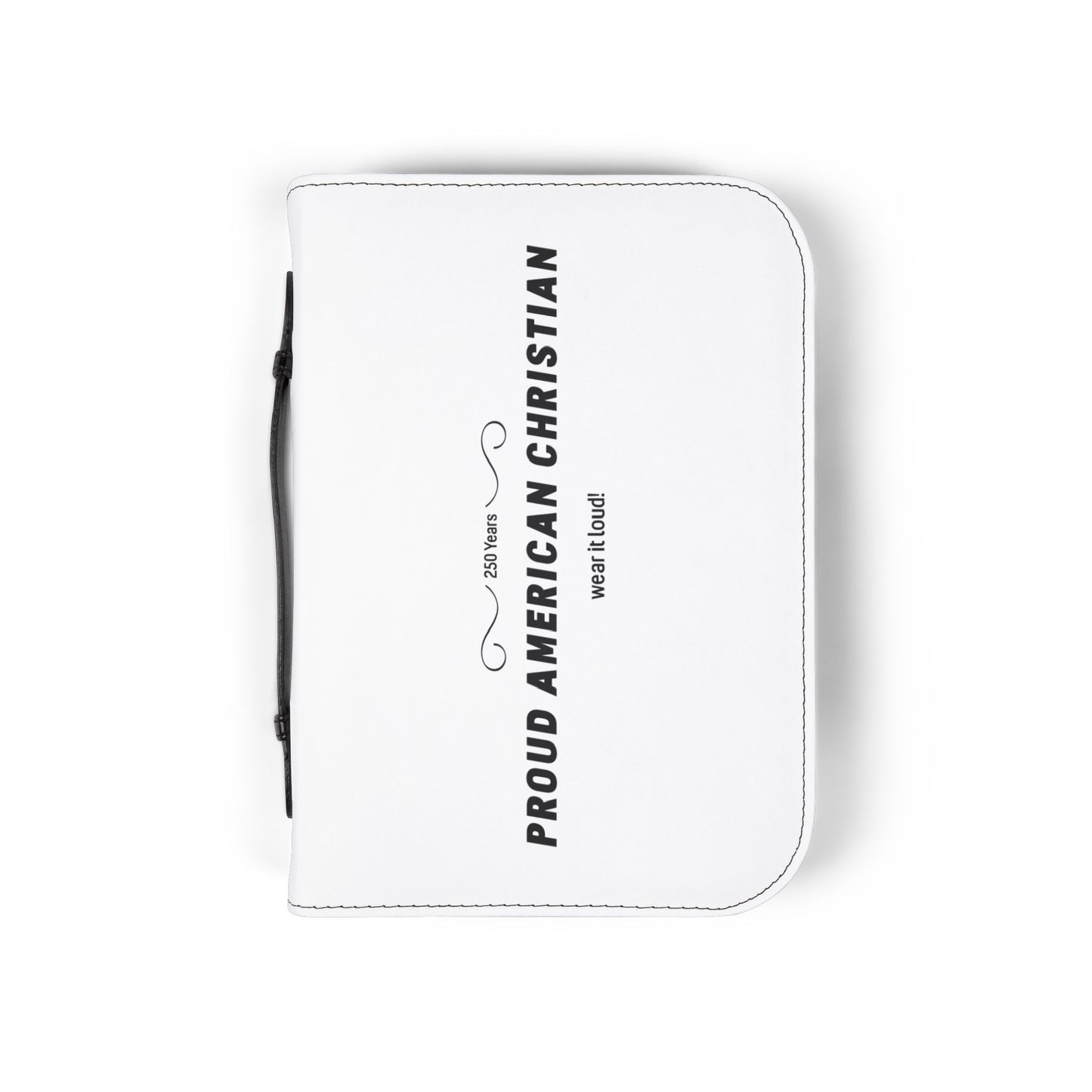 Bible Cover — "Proud American Christian" Zippered Scripture Cover (Patriotic Cross Design)