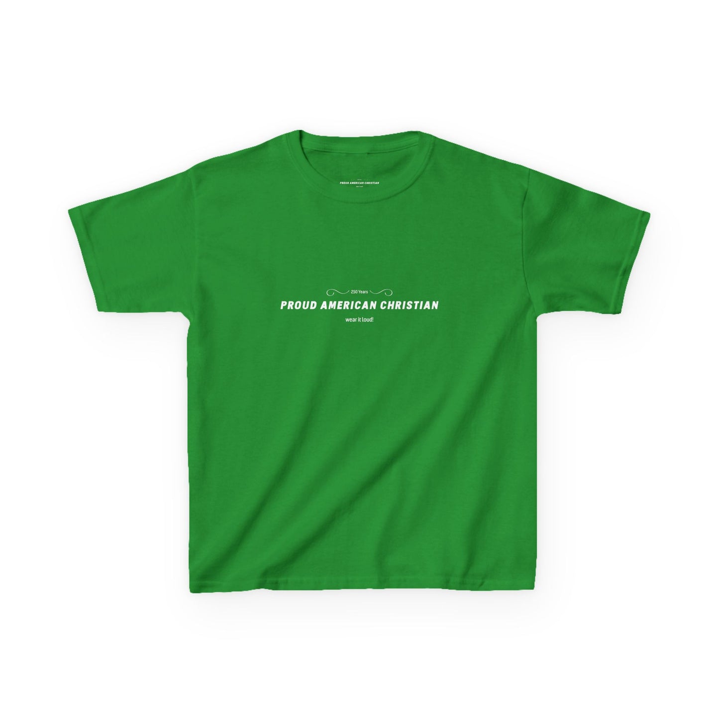 Kids T‑Shirt - "Proud American Christian" Minimalist Faith Tee for Children