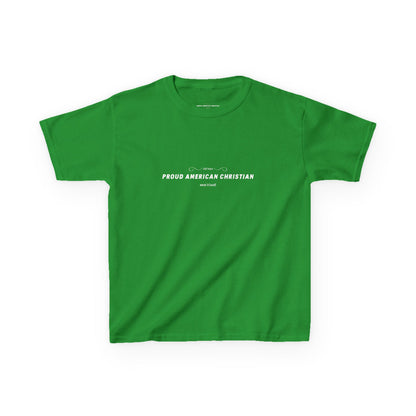 Kids T‑Shirt - "Proud American Christian" Minimalist Faith Tee for Children