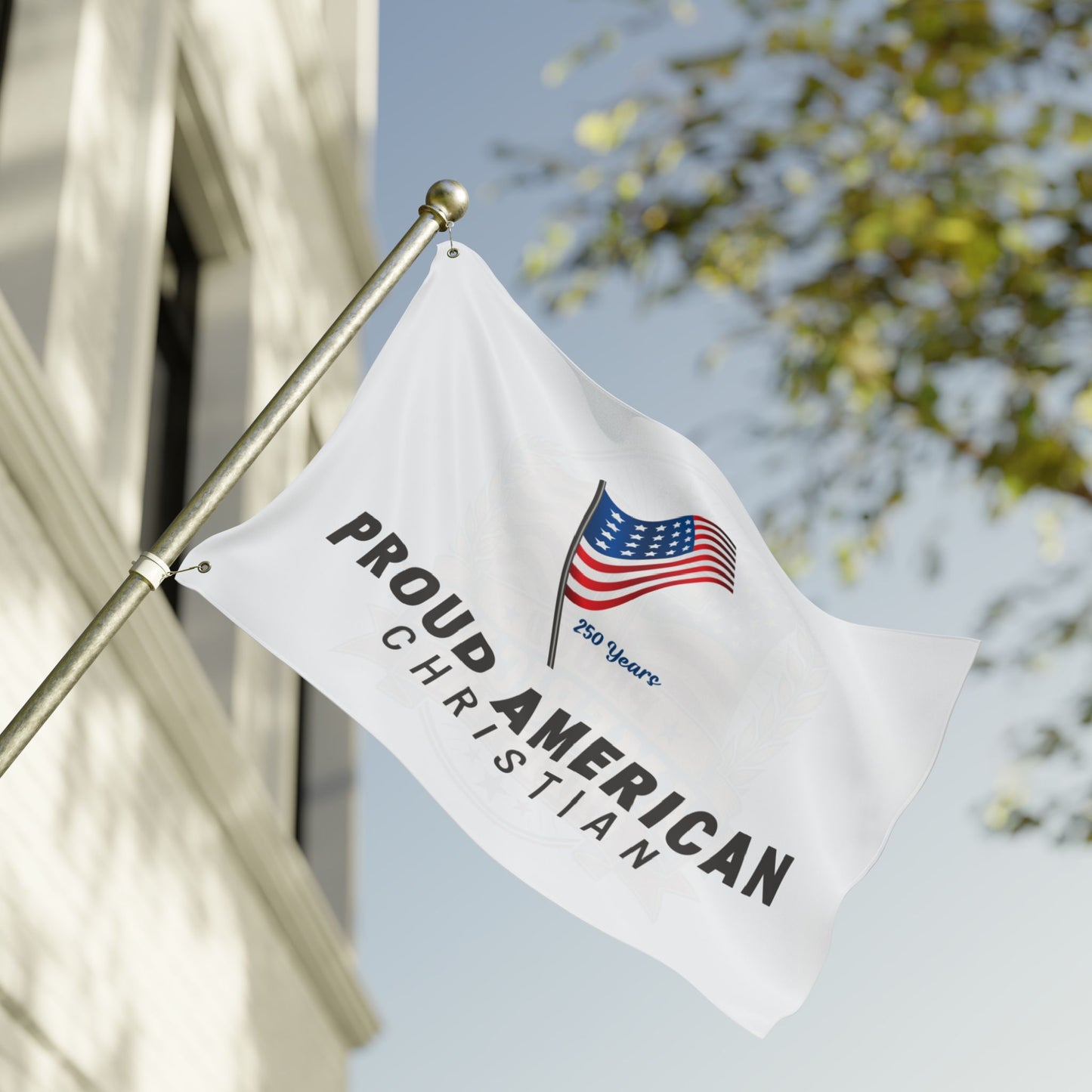Double-Sided Flag – Proud American Christian Outdoor Banner