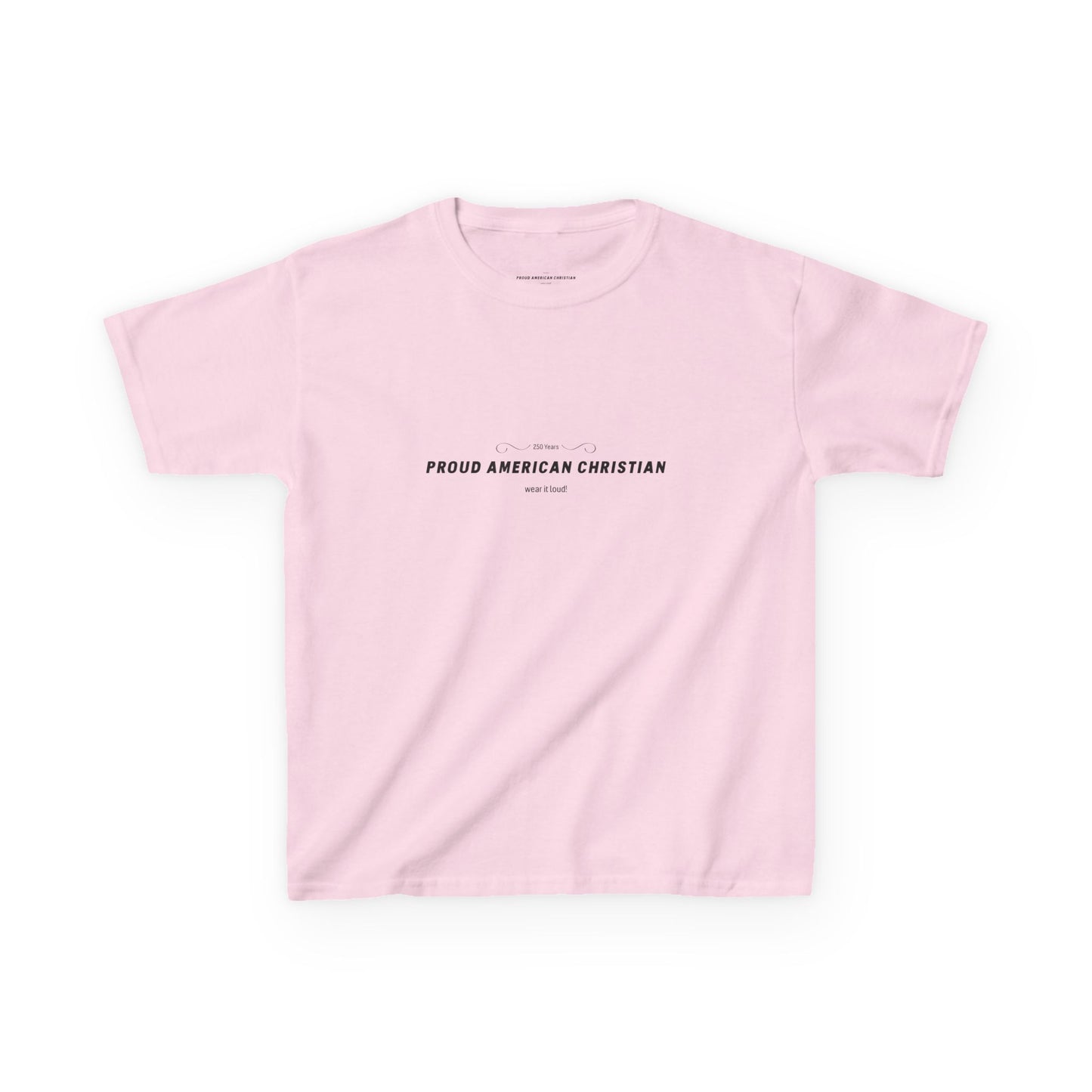 Kids T‑Shirt - "Proud American Christian" Minimalist Faith Tee for Children