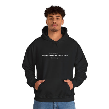Proud American Christian Hoodie — Flag & Cross Patriotic Pullover