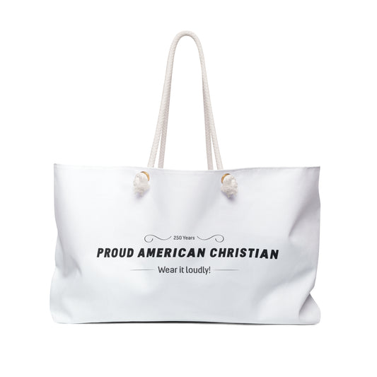 Proud American Christian Weekender Bag — Patriotic Religious Travel Tote