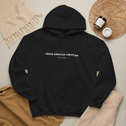 Proud American Christian Hoodie — Flag & Cross Patriotic Pullover