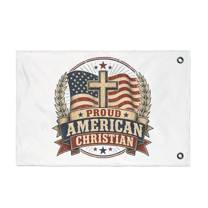 Double-Sided Flag – Proud American Christian Outdoor Banner