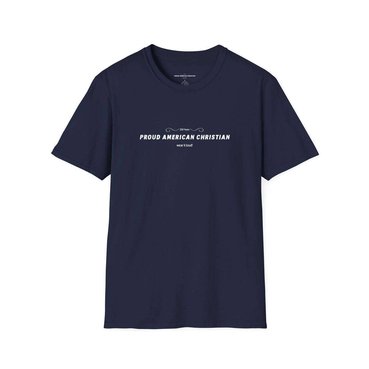 American Christian T-Shirt — Patriotic Flag Design (Adult)