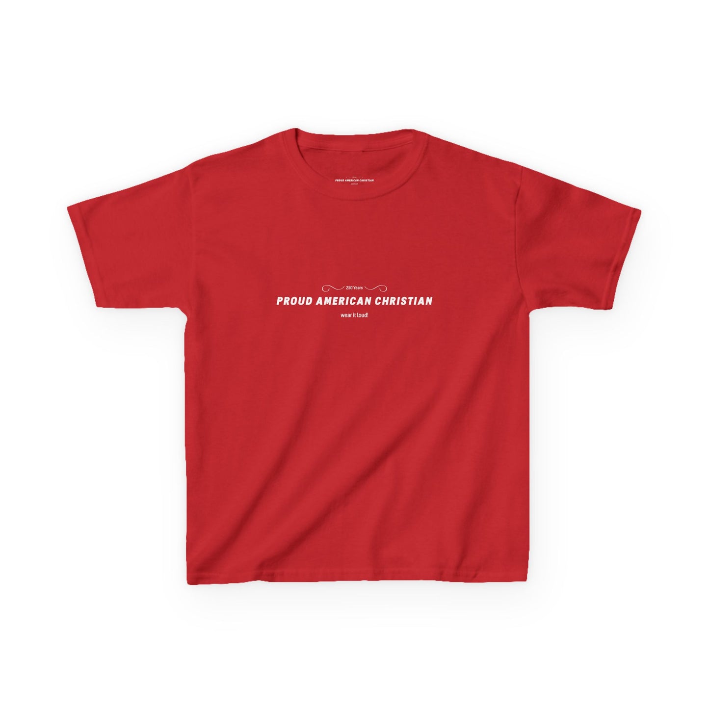 Kids T‑Shirt - "Proud American Christian" Minimalist Faith Tee for Children