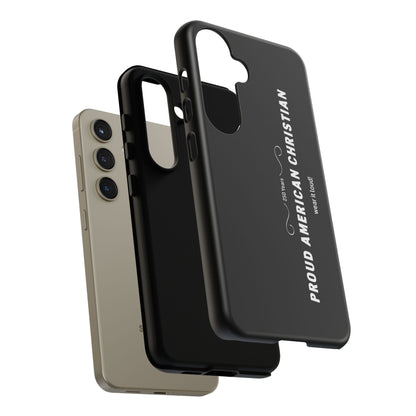 Proud American Christian Tough Phone Case — Slim Black Protective Cover