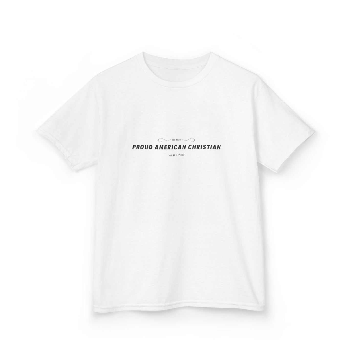 Kids T‑Shirt - "Proud American Christian" Minimalist Faith Tee for Children