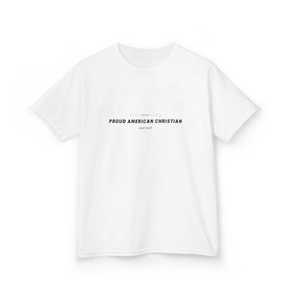 Kids T‑Shirt - "Proud American Christian" Minimalist Faith Tee for Children