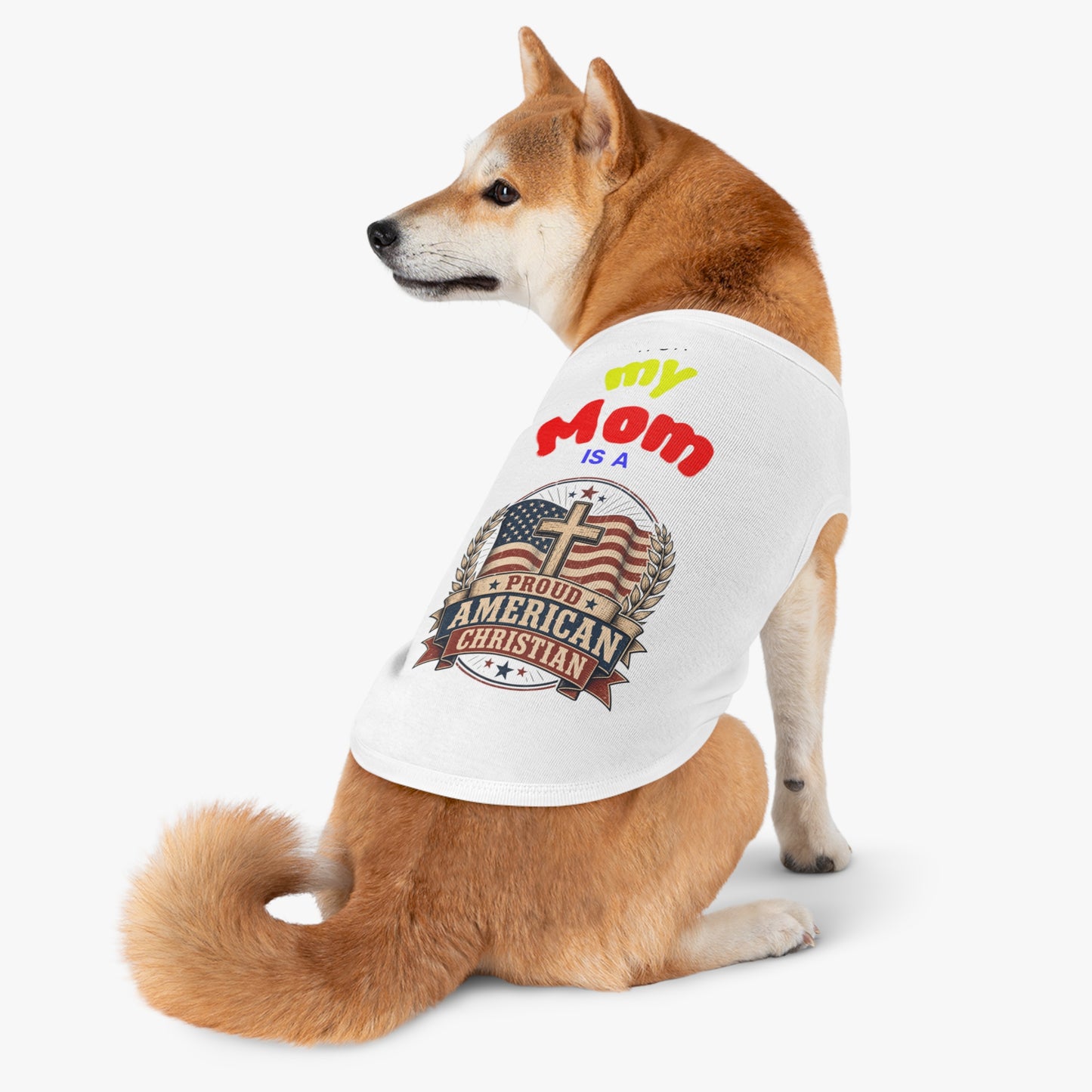 Proudly American Christian Pet Tank Top | Patriotic Design