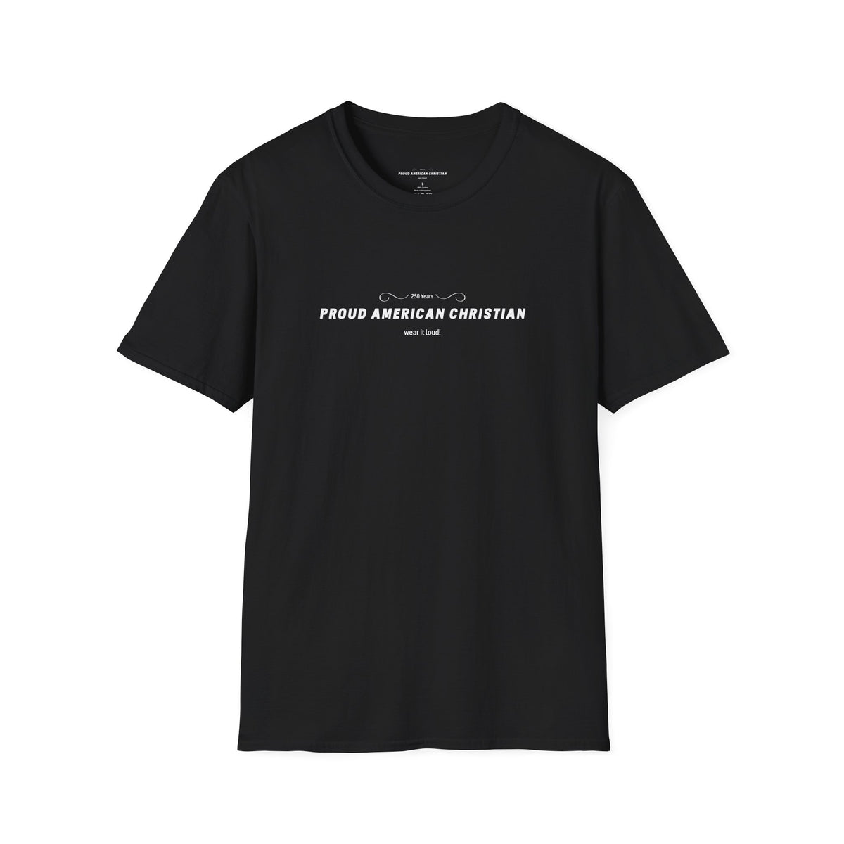 American Christian T-Shirt — Patriotic Flag Design (Adult)