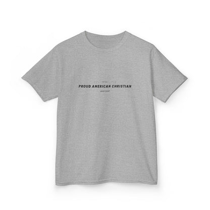 Kids T‑Shirt - "Proud American Christian" Minimalist Faith Tee for Children