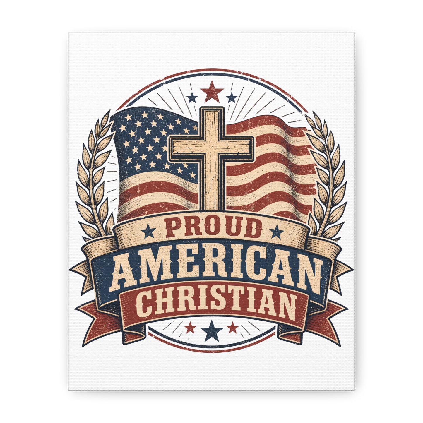 Proud American Christian Canvas Wall Art