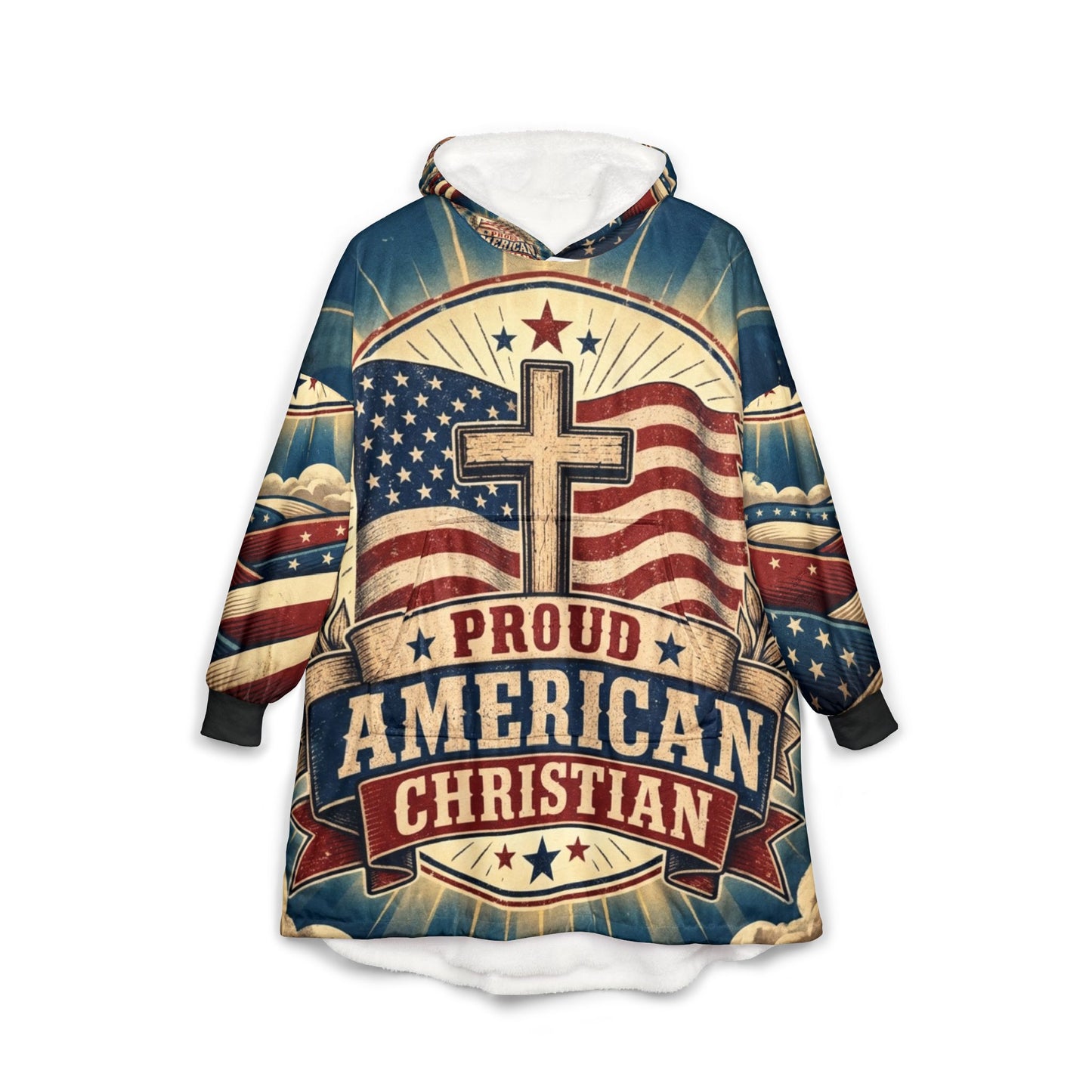 Proud American Christian Hooded Blanket