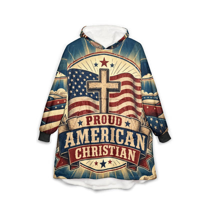 Proud American Christian Hooded Blanket