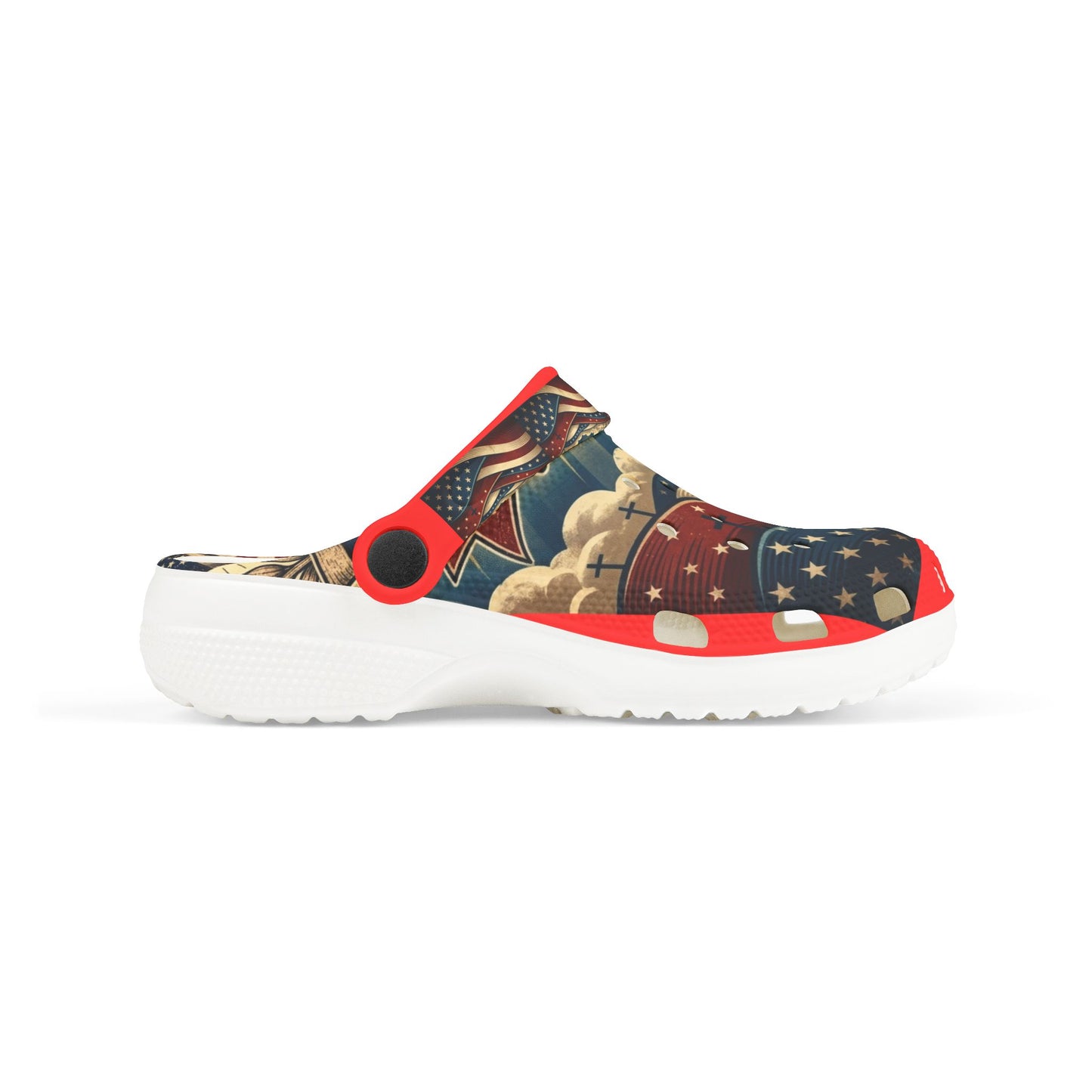 Kids Patriotic American Flag Clogs — "Proud American" EVA Foam Slides