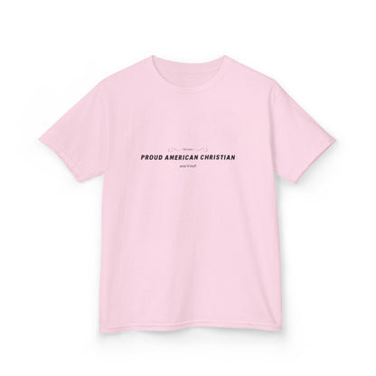 Kids T‑Shirt - "Proud American Christian" Minimalist Faith Tee for Children