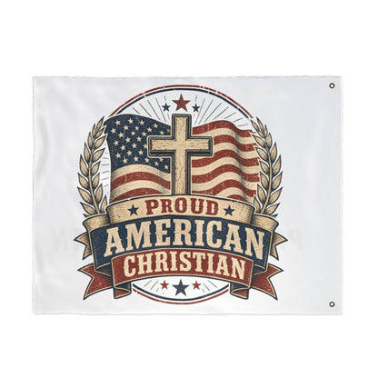 Double-Sided Flag – Proud American Christian Outdoor Banner