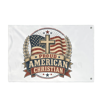 Double-Sided Flag – Proud American Christian Outdoor Banner