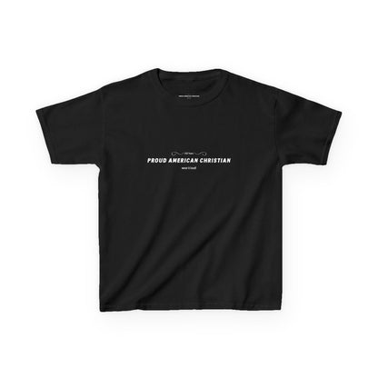 Kids T‑Shirt - "Proud American Christian" Minimalist Faith Tee for Children