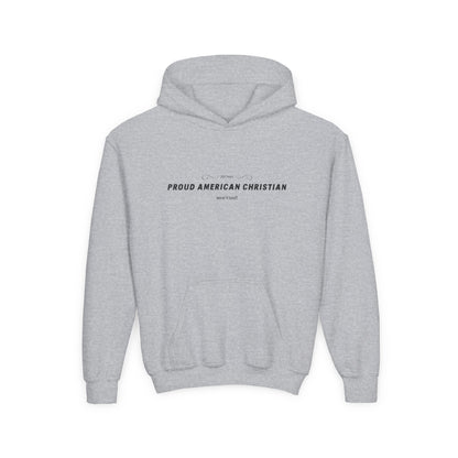 Proud American Christian Hoodie — Youth Patriotic Cross Pullover