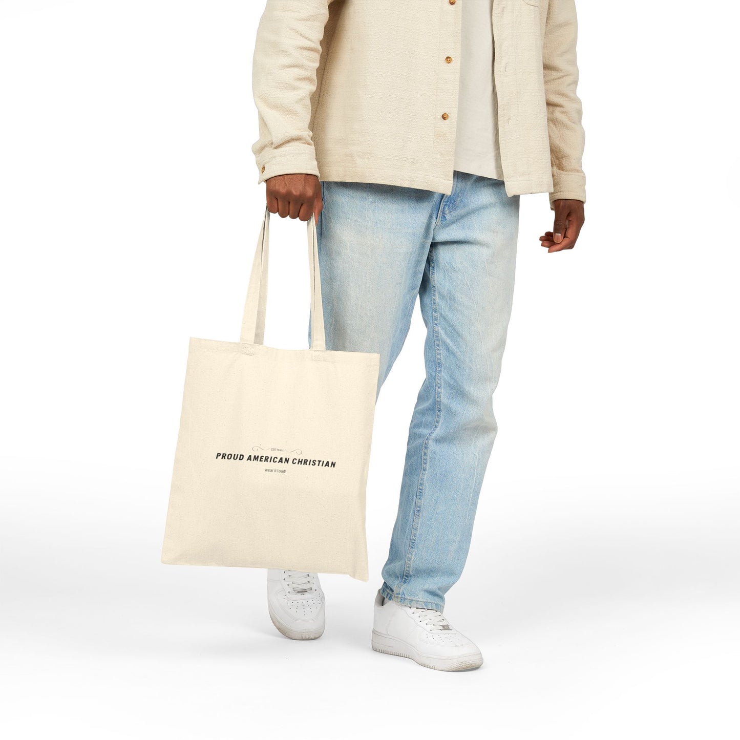 Proud American Christian Cotton Canvas Tote Bag