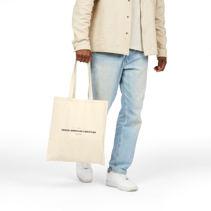Proud American Christian Cotton Canvas Tote Bag