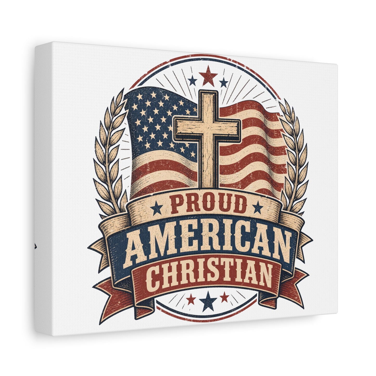 Proud American Christian Canvas Wall Art