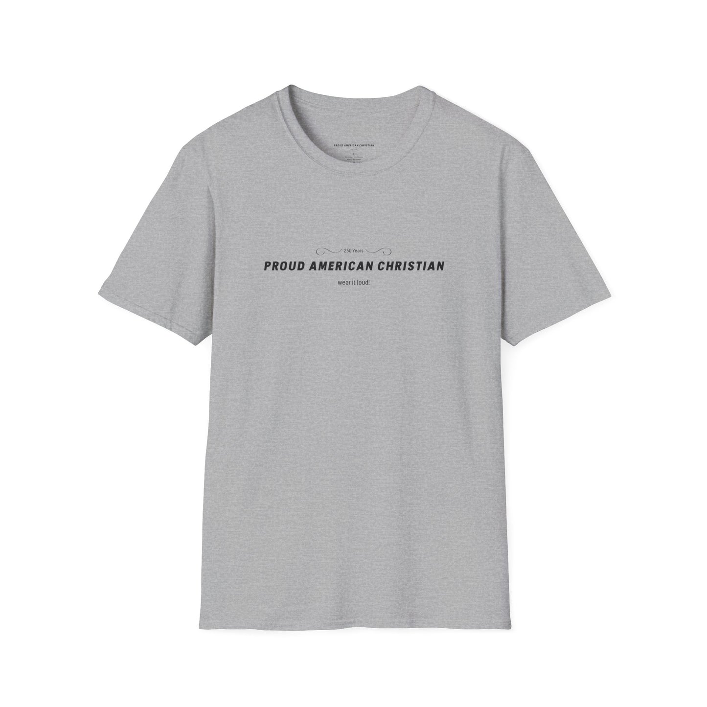 American Christian T-Shirt — Patriotic Flag Design (Adult)